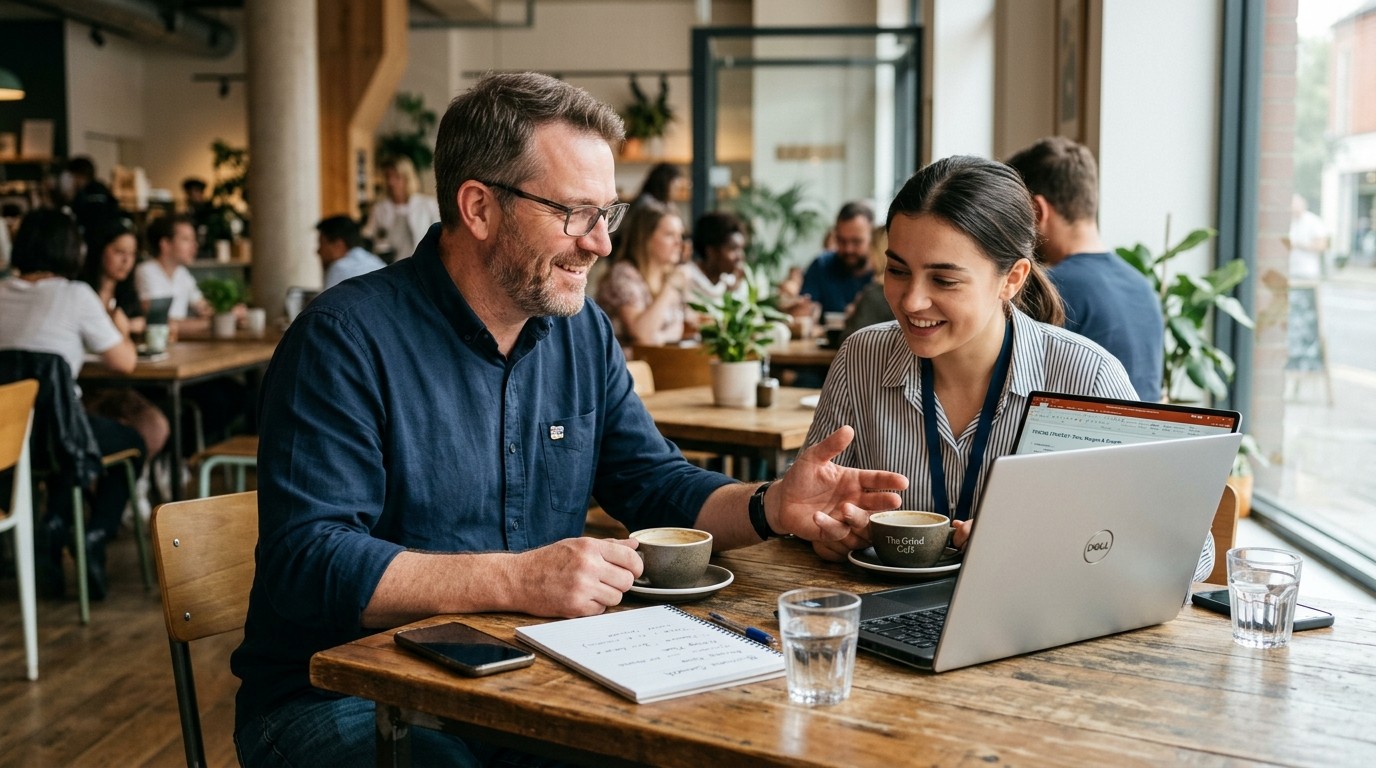 IT Mentor and Technician discussing pricing strategy